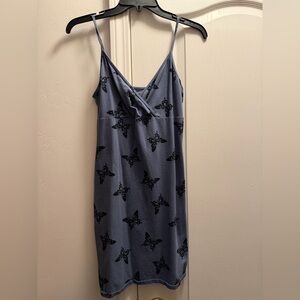 Wild Fable Blue Butterfly Slip Dress Large Y2K Fairycore